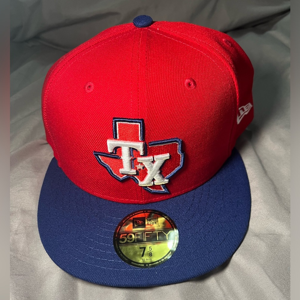 Texas Rangers new era mens fitted cap hat new size 7 5/8